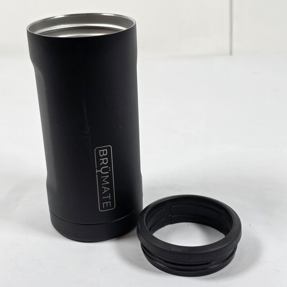 BruMate Slim Can Cooler Black Insulated Skinny Can Holder Stainless Steel - Picture 2 of 8